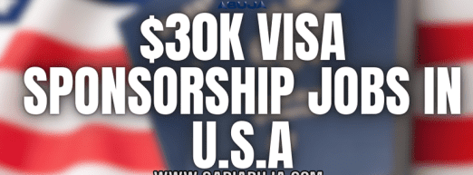 Job Openings With Free Visa Sponsorship In The US - Salary $40 to $50 per hour 